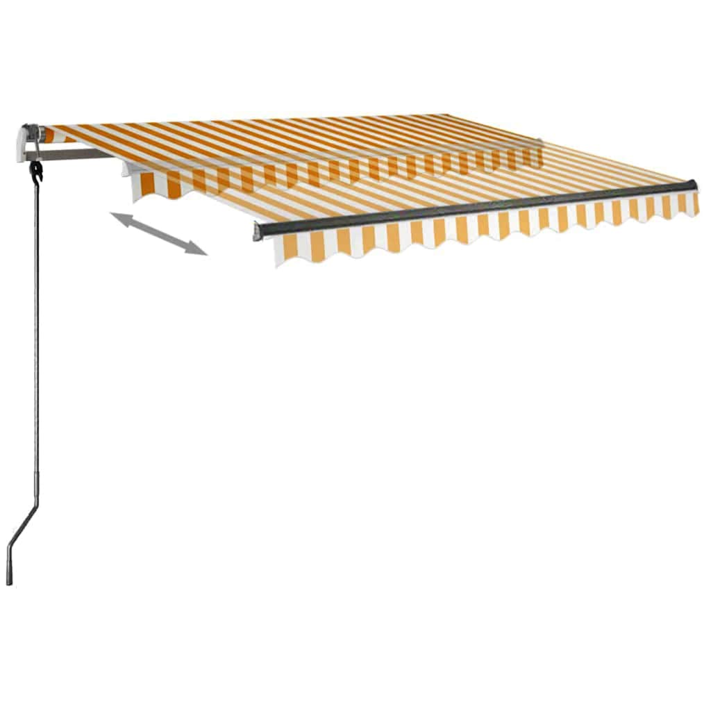 vidaXL Standmarkise Manuell Einziehbar 350x250 cm Gelb/Weiß