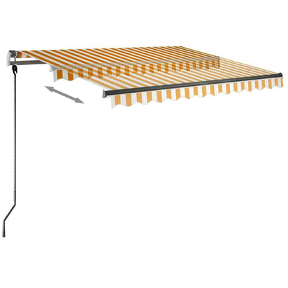 vidaXL Standmarkise Manuell Einziehbar 350x250 cm Gelb/Weiß
