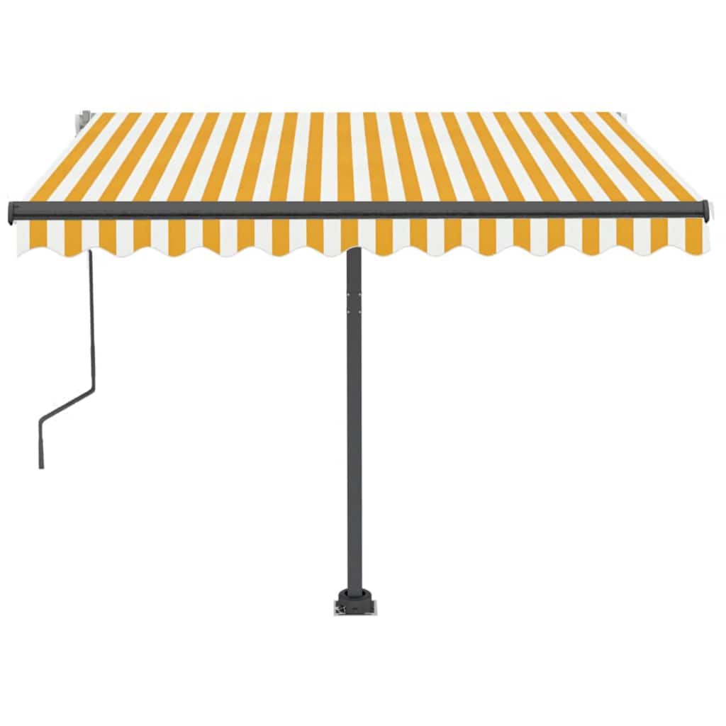 vidaXL Standmarkise Manuell Einziehbar 350x250 cm Gelb/Weiß