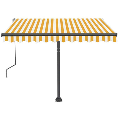 vidaXL Standmarkise Manuell Einziehbar 350x250 cm Gelb/Weiß