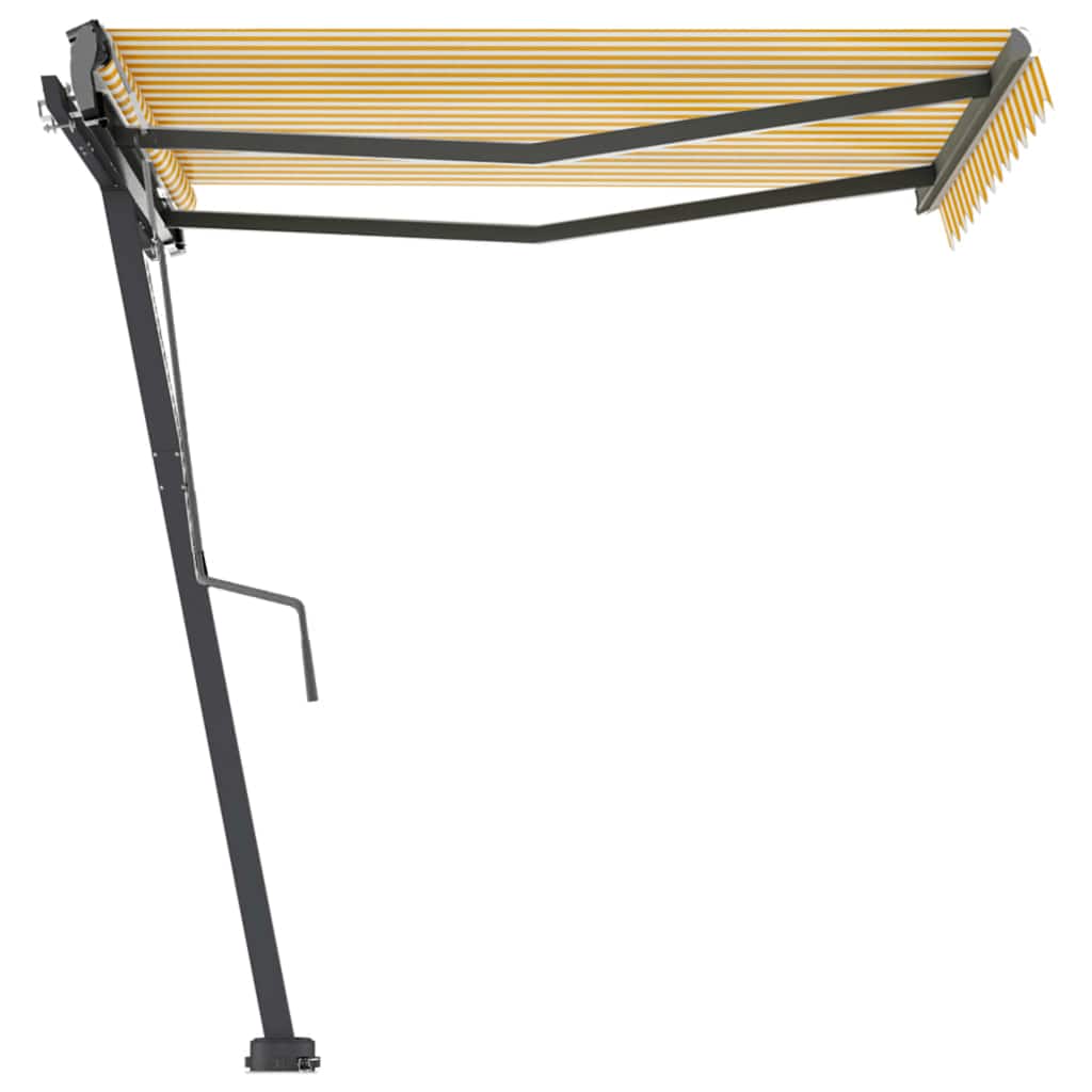 vidaXL Standmarkise Manuell Einziehbar 350x250 cm Gelb/Weiß