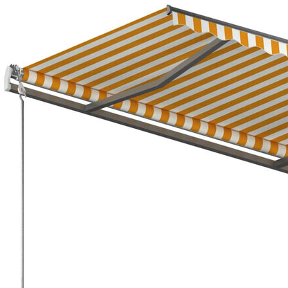 vidaXL Standmarkise Manuell Einziehbar 350x250 cm Gelb/Weiß