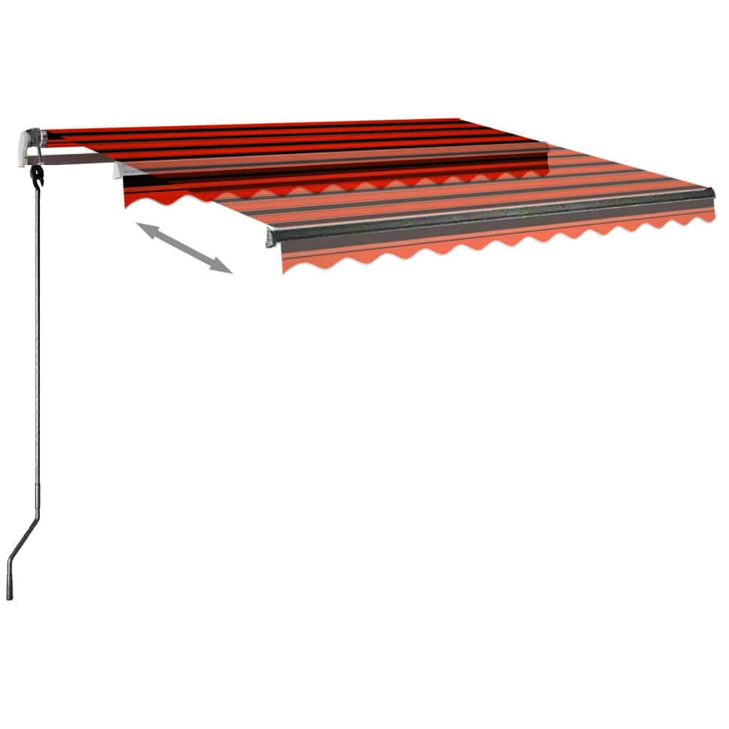 vidaXL Standmarkise Manuell Einziehbar 350x250 cm Orange/Braun