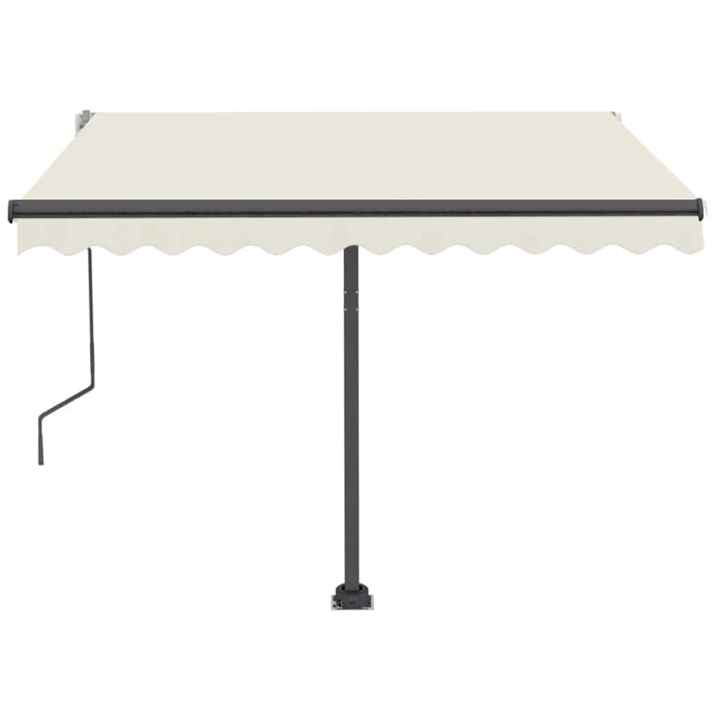 vidaXL Markise Manuell Einziehbar mit LED 350x250 cm Creme
