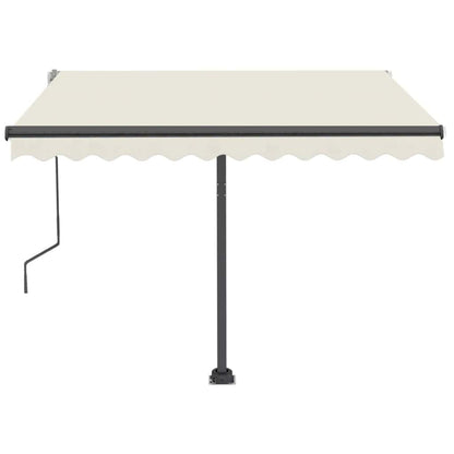 vidaXL Markise Manuell Einziehbar mit LED 350x250 cm Creme