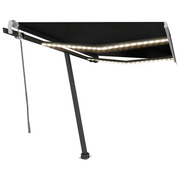 vidaXL Markise Manuell Einziehbar mit LED 350x250 cm Anthrazit
