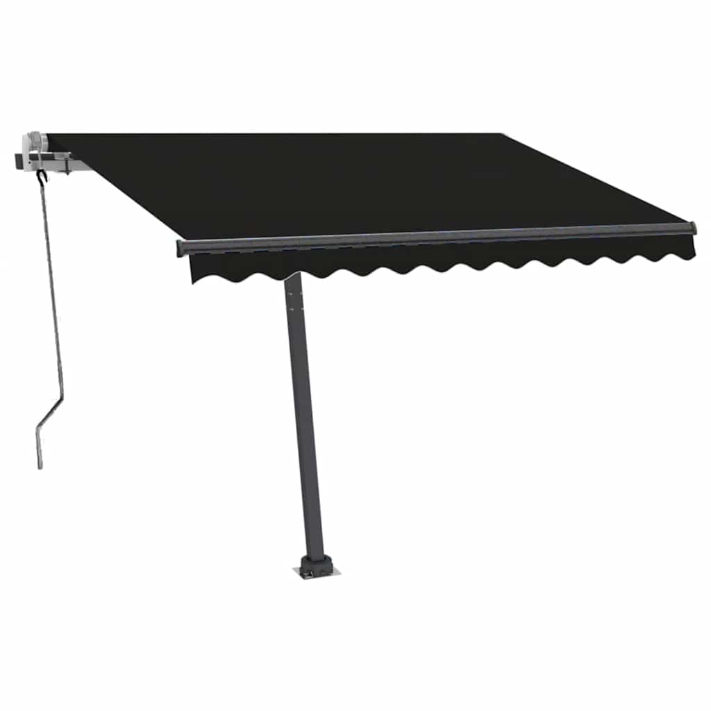 vidaXL Markise Manuell Einziehbar mit LED 350x250 cm Anthrazit