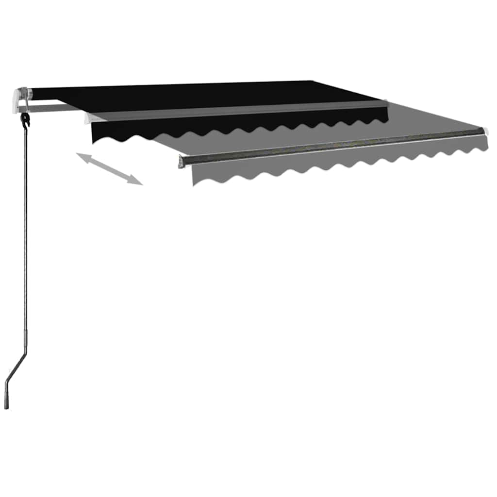 vidaXL Markise Manuell Einziehbar mit LED 350x250 cm Anthrazit