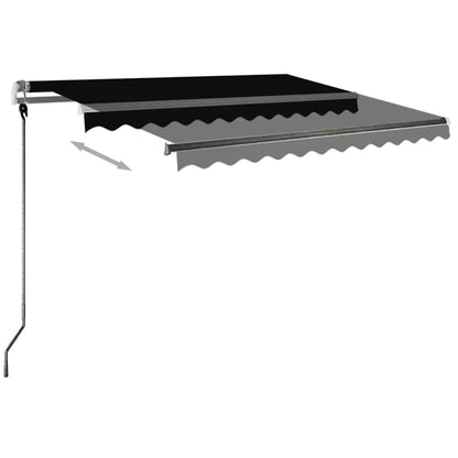 vidaXL Markise Manuell Einziehbar mit LED 350x250 cm Anthrazit