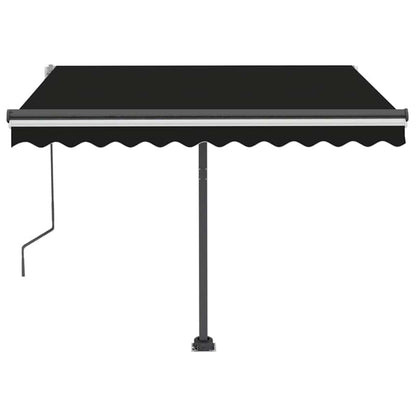 vidaXL Markise Manuell Einziehbar mit LED 350x250 cm Anthrazit