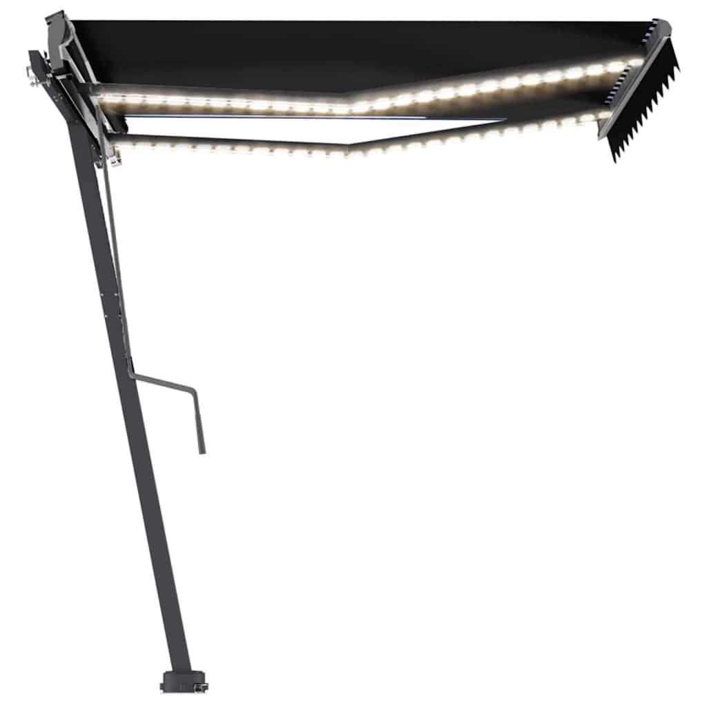 vidaXL Markise Manuell Einziehbar mit LED 350x250 cm Anthrazit
