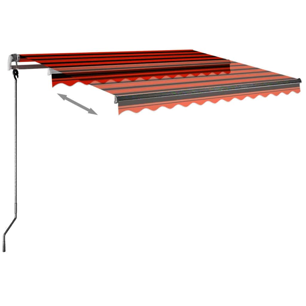 vidaXL Einziehbare Markise Handbetrieben LED 350x250 cm Orange Braun