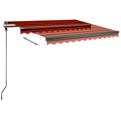 vidaXL Einziehbare Markise Handbetrieben LED 350x250 cm Orange Braun