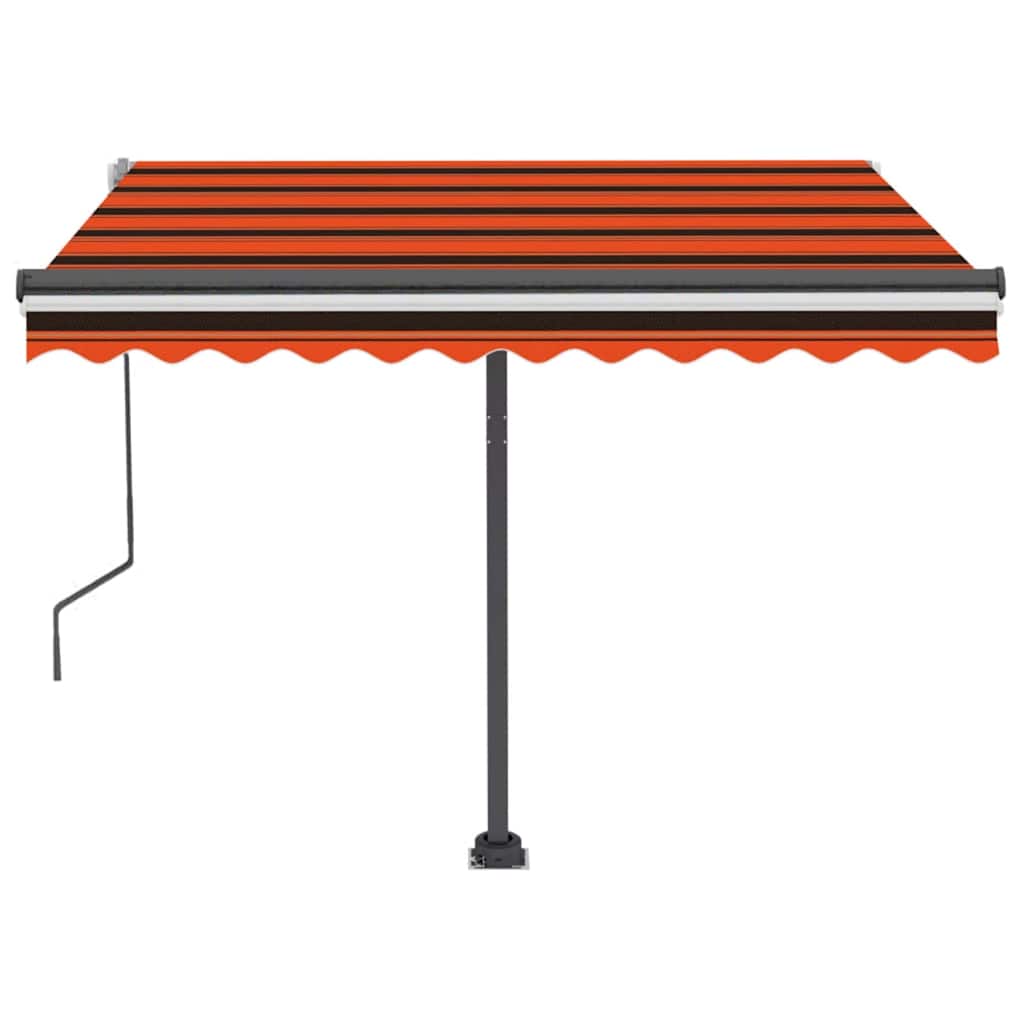 vidaXL Einziehbare Markise Handbetrieben LED 350x250 cm Orange Braun