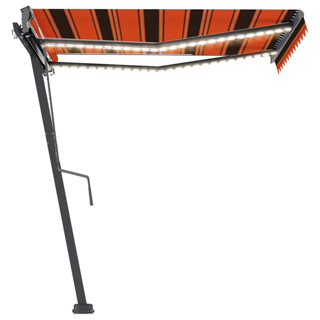 vidaXL Einziehbare Markise Handbetrieben LED 350x250 cm Orange Braun