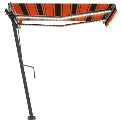 vidaXL Einziehbare Markise Handbetrieben LED 350x250 cm Orange Braun