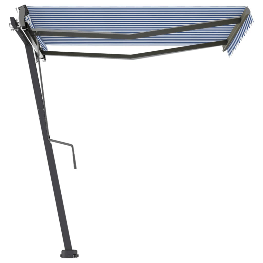 vidaXL Standmarkise Automatisch 350x250 cm Blau/Weiß