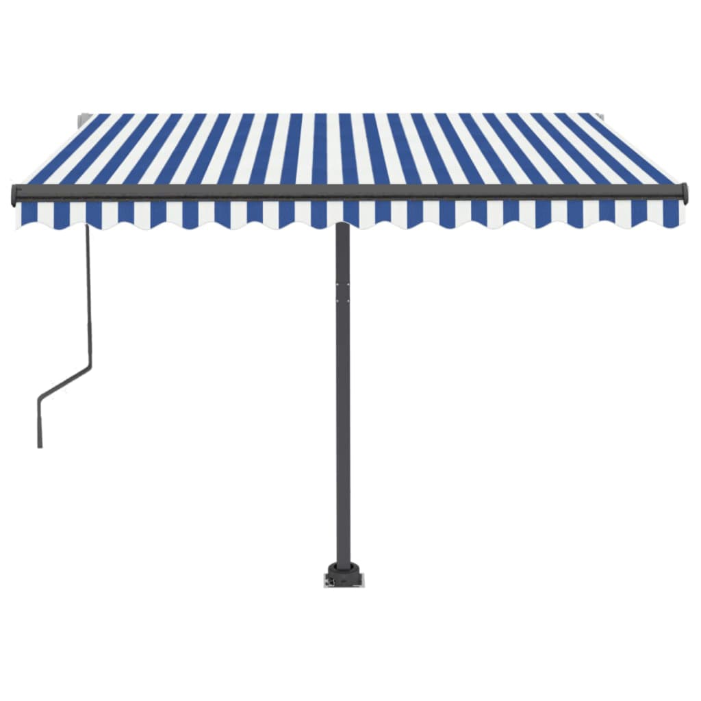 vidaXL Standmarkise Automatisch 350x250 cm Blau/Weiß