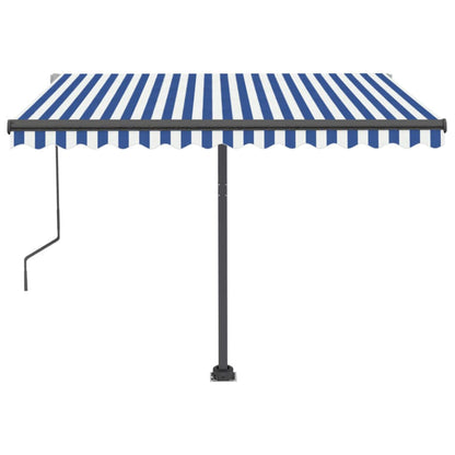 vidaXL Standmarkise Automatisch 350x250 cm Blau/Weiß