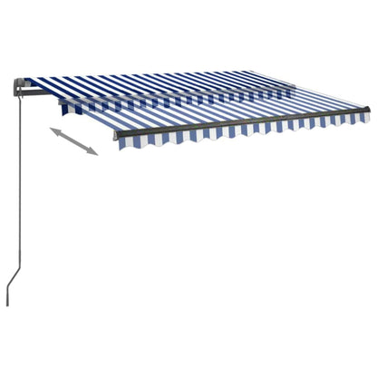 vidaXL Standmarkise Automatisch 350x250 cm Blau/Weiß