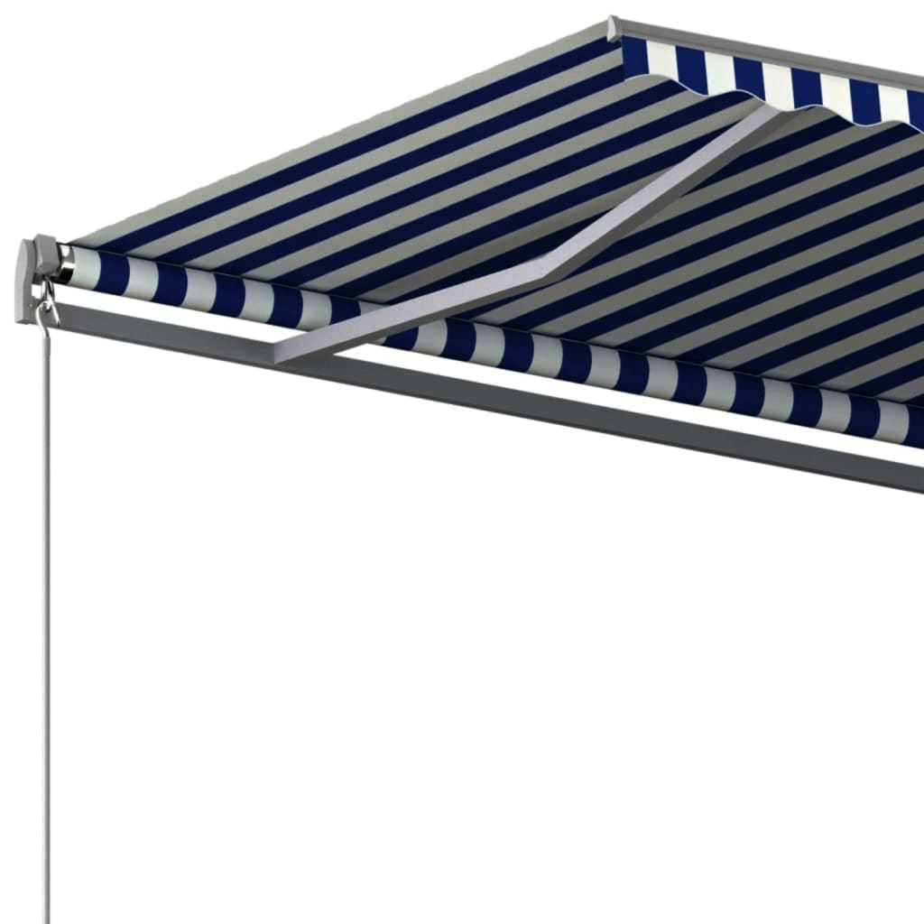 vidaXL Standmarkise Automatisch 350x250 cm Blau/Weiß