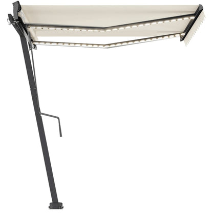 vidaXL Standmarkise Automatisch 350x250 cm Cremeweiß