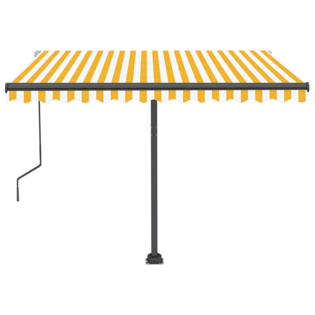 vidaXL Standmarkise Automatisch 350x250 cm Gelb/Weiß