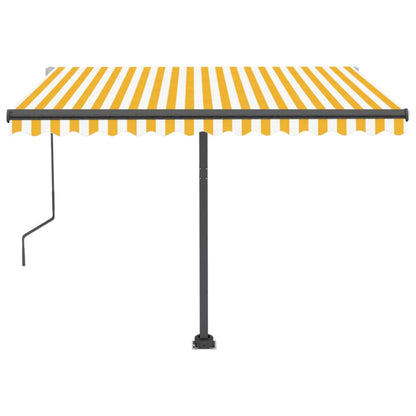 vidaXL Standmarkise Automatisch 350x250 cm Gelb/Weiß