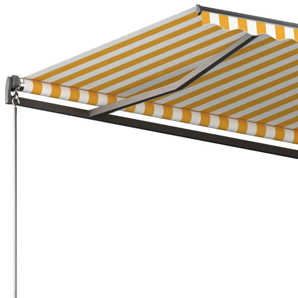 vidaXL Standmarkise Automatisch 350x250 cm Gelb/Weiß