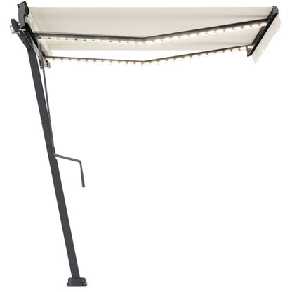 vidaXL Automatische Markise mit LED & Windsensor 350x250 cm Creme