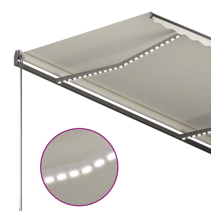 vidaXL Automatische Markise mit LED & Windsensor 350x250 cm Creme