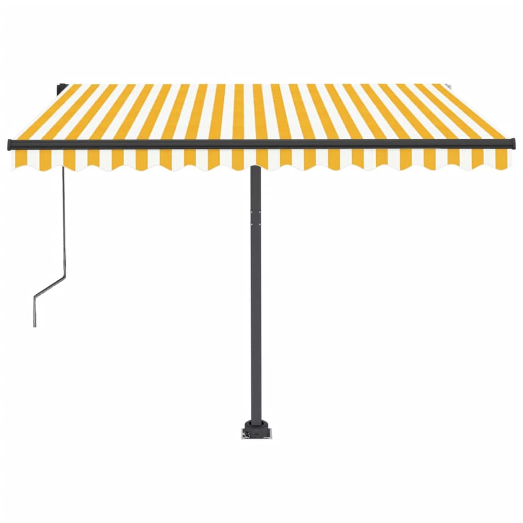 vidaXL Automatische Markise mit LED & Windsensor 350x250 cm Gelb/Weiß