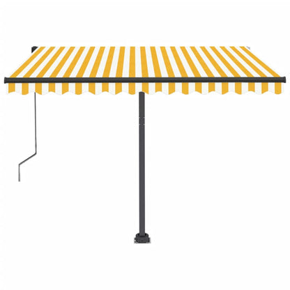 vidaXL Automatische Markise mit LED & Windsensor 350x250 cm Gelb/Weiß