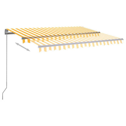 vidaXL Automatische Markise mit LED & Windsensor 350x250 cm Gelb/Weiß