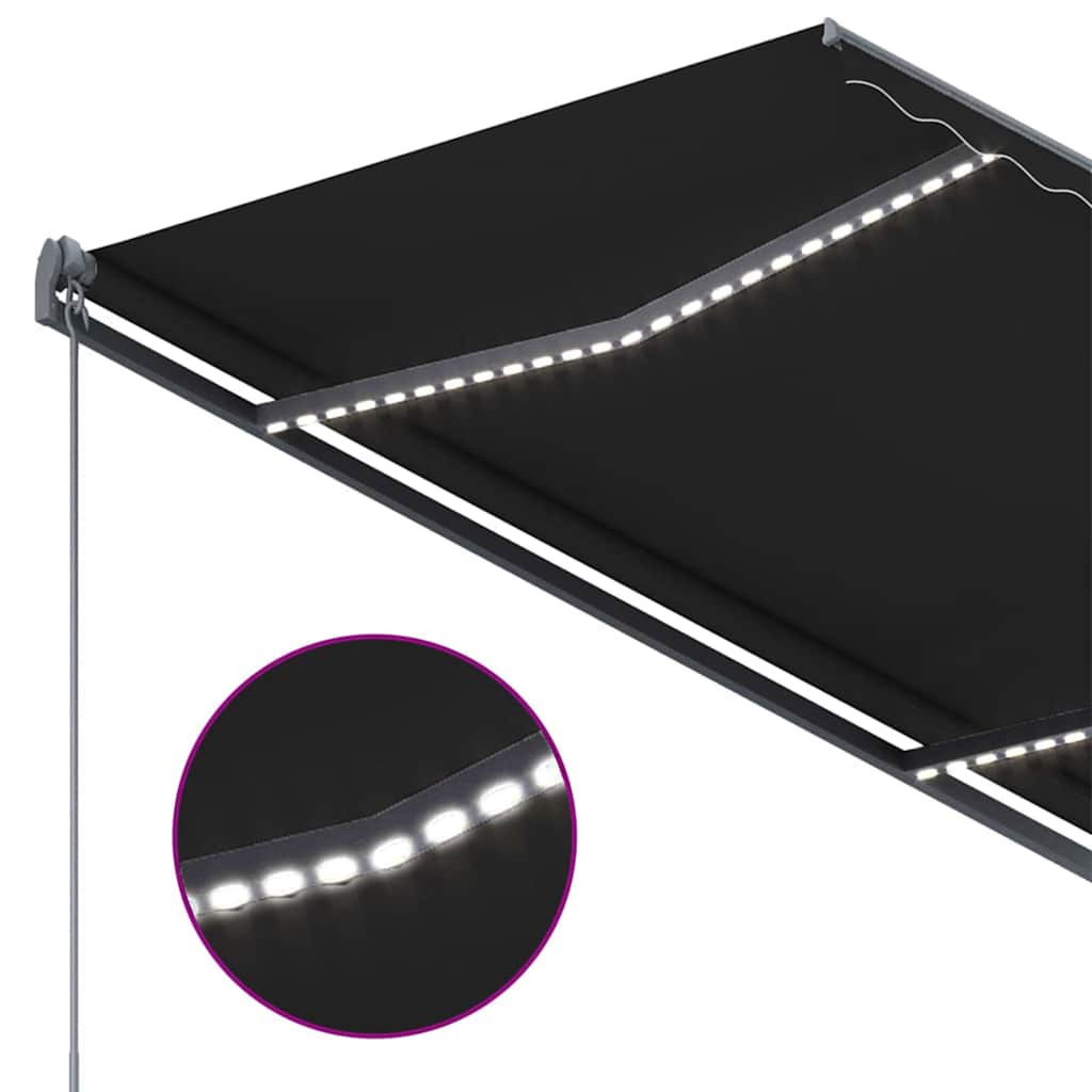 vidaXL Automatische Markise mit LED & Windsensor 350x250 cm Anthrazit