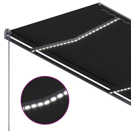 vidaXL Automatische Markise mit LED & Windsensor 350x250 cm Anthrazit