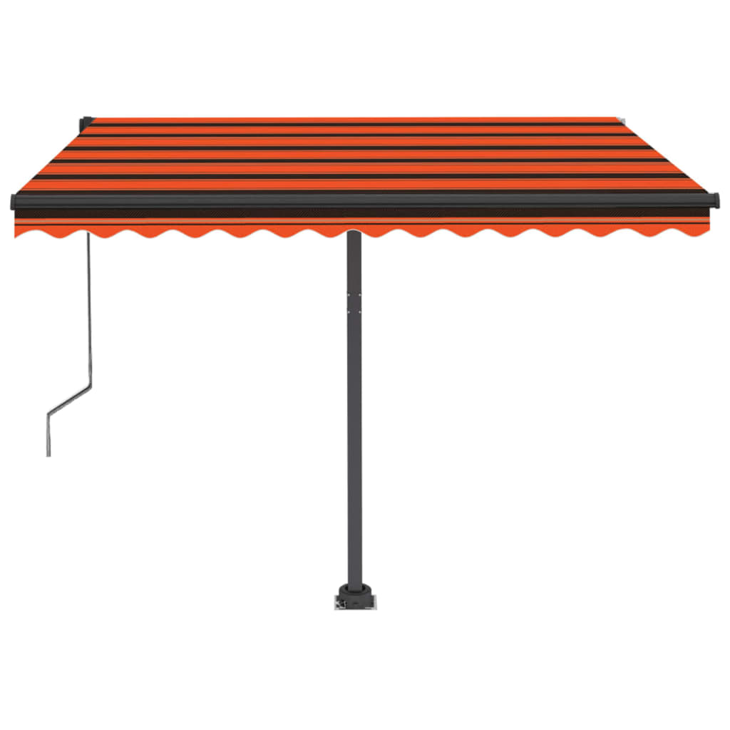 vidaXL Automatische Markise mit LED Windsensor 350x250 cm Orange/Braun