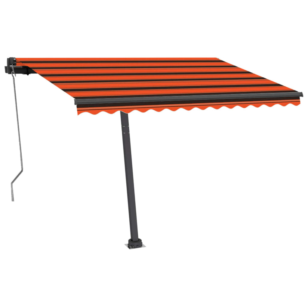 vidaXL Automatische Markise mit LED Windsensor 350x250 cm Orange/Braun