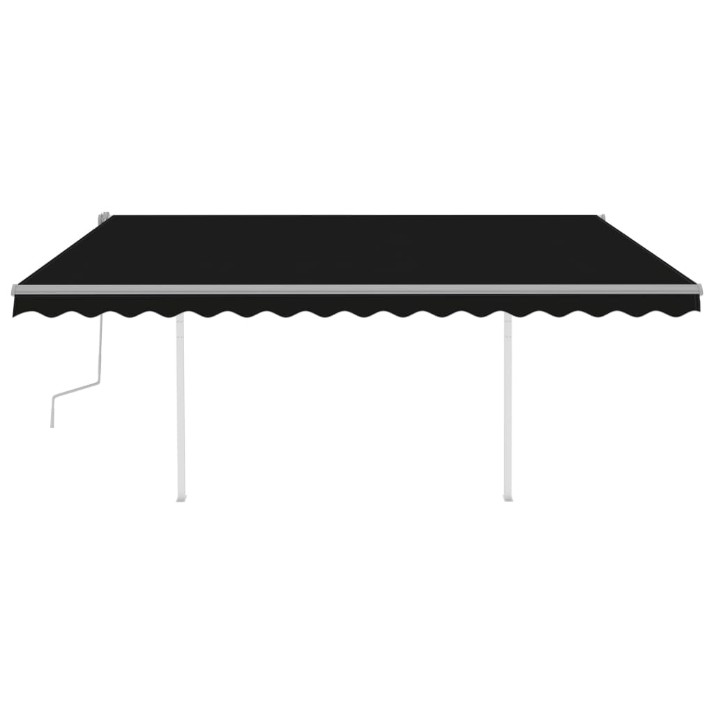 vidaXL Auvent Rétractable Manuellement avec Poteaux 4x3 m Anthracite