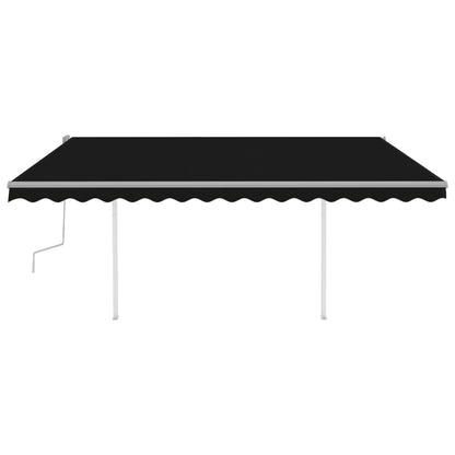 vidaXL Auvent Rétractable Manuellement avec Poteaux 4x3 m Anthracite