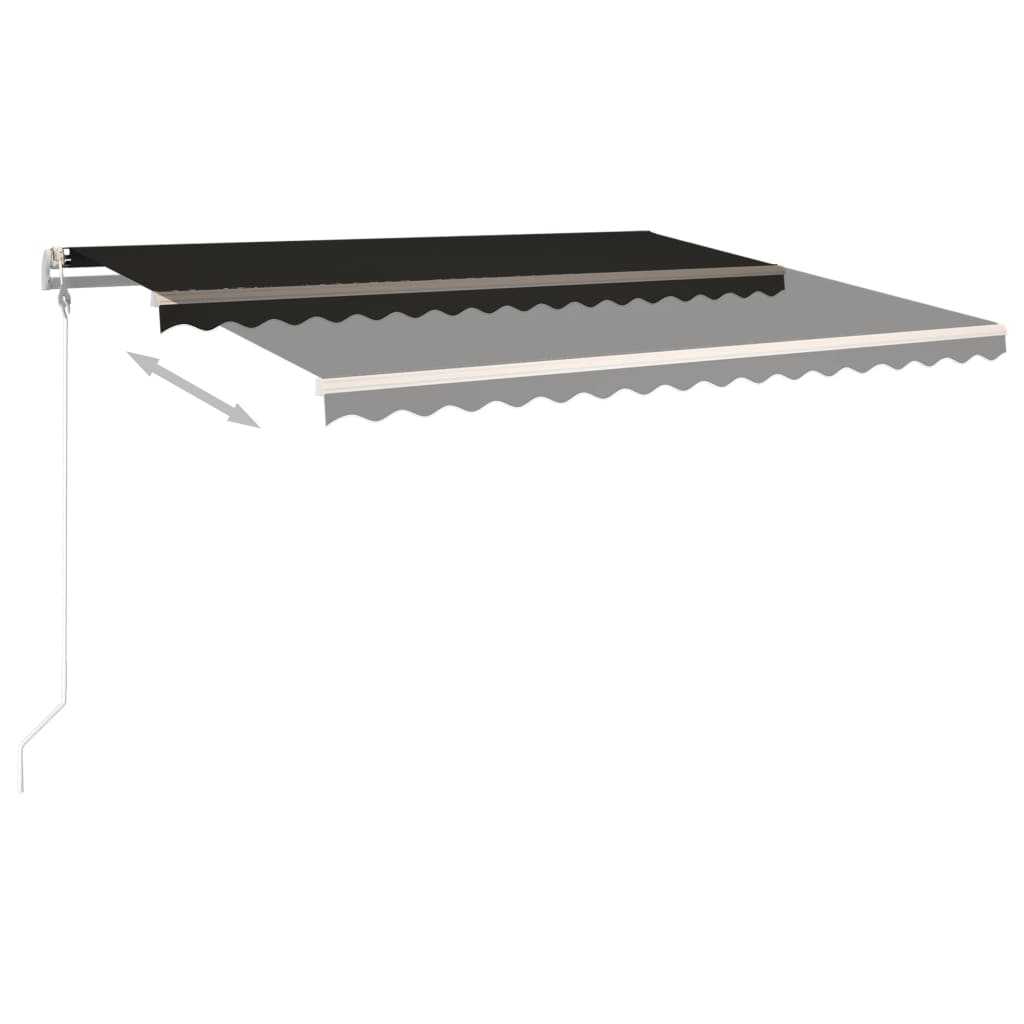 vidaXL Auvent Rétractable Manuellement avec Poteaux 4x3 m Anthracite