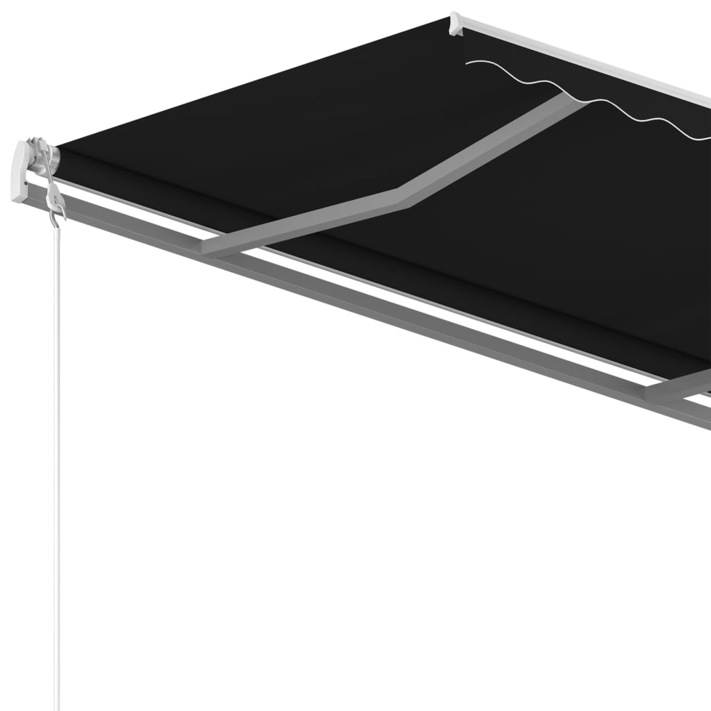 vidaXL Auvent Rétractable Manuellement avec Poteaux 4x3 m Anthracite