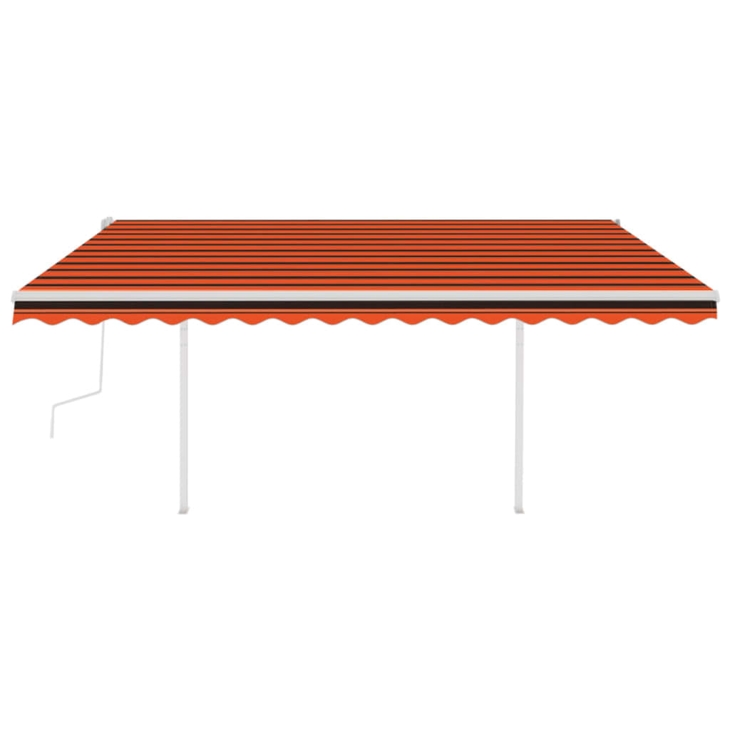 vidaXL Auvent manuel rétractable avec poteaux 4x3 m Orange et marron