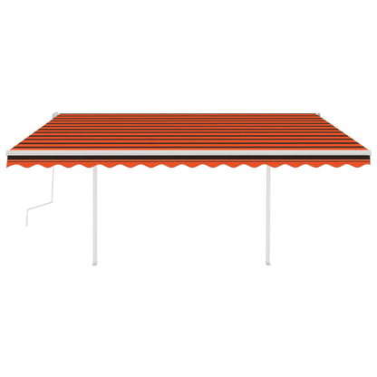vidaXL Auvent manuel rétractable avec poteaux 4x3 m Orange et marron