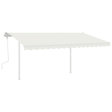 vidaXL Store manuel rétractable avec LED 4x3 m Crème