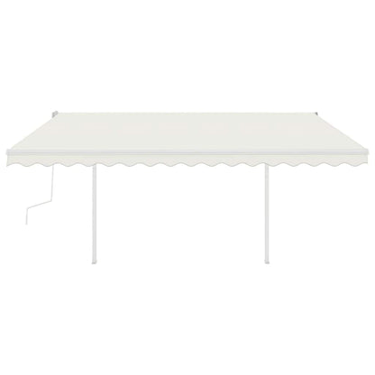 vidaXL Store manuel rétractable avec LED 4x3 m Crème