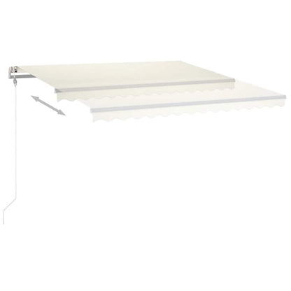vidaXL Store manuel rétractable avec LED 4x3 m Crème