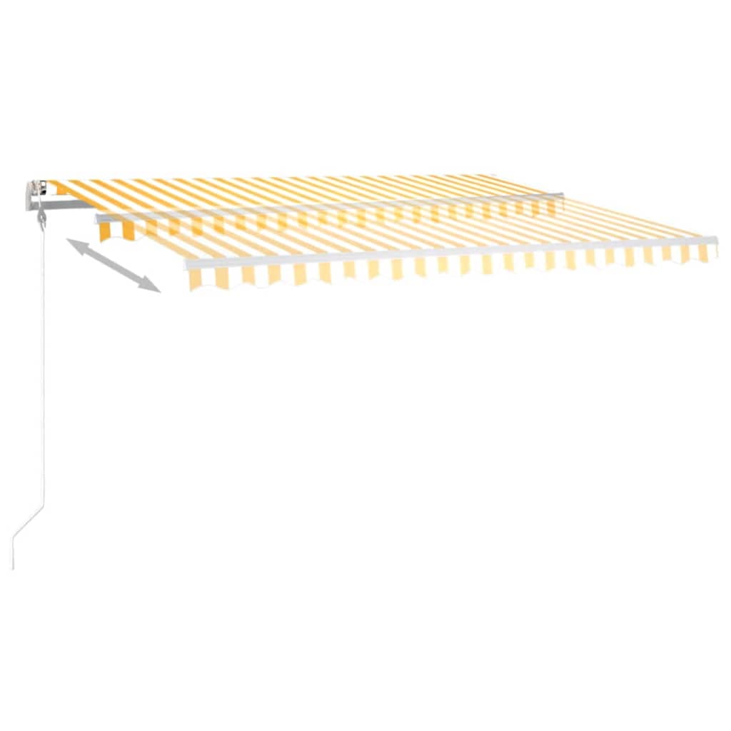 vidaXL Auvent rétractable manuel avec LED 4x3 m Jaune et Blanc