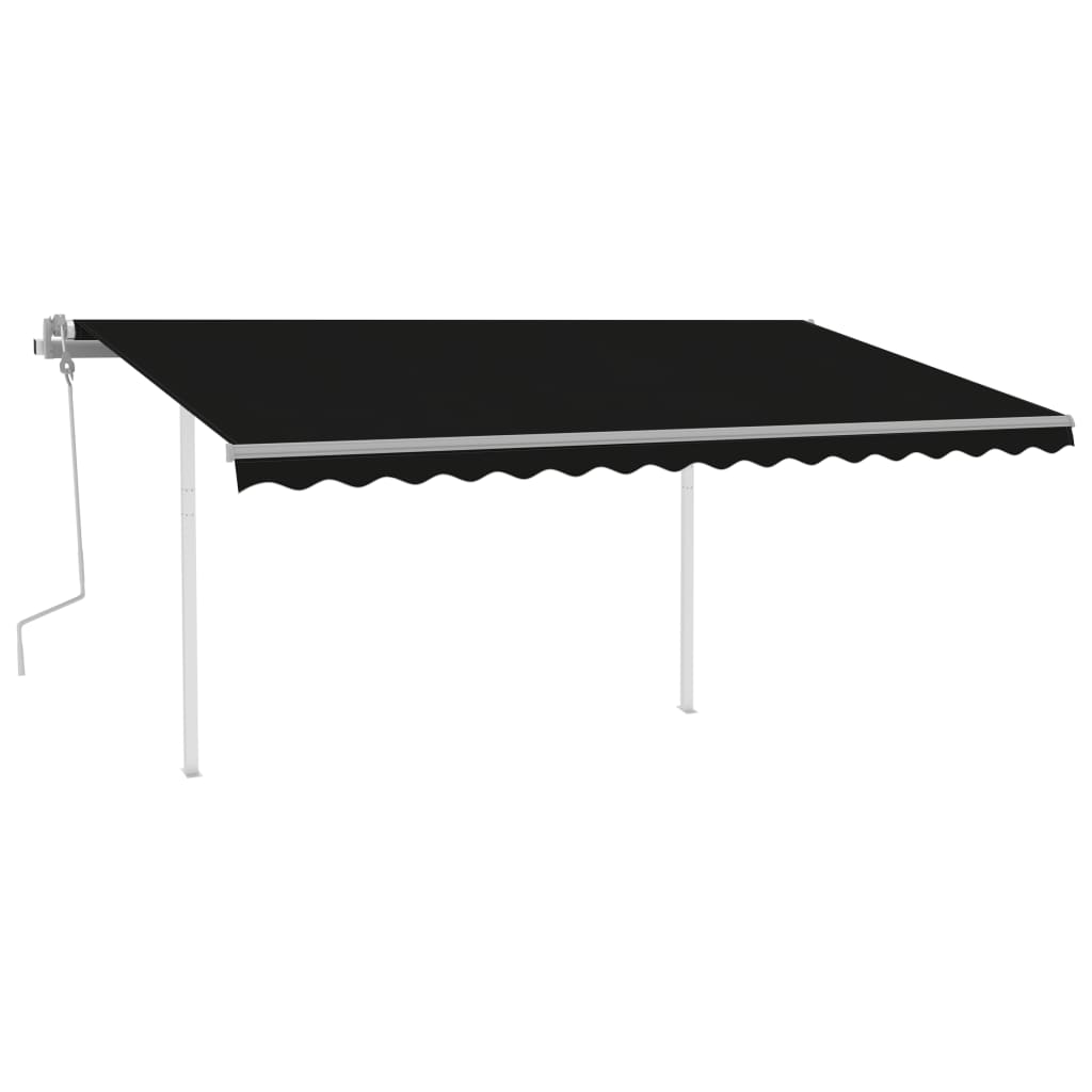 vidaXL Auvent rétractable manuel avec LED 4x3 m Anthracite