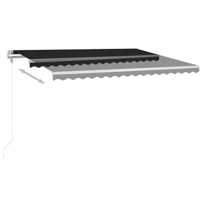 vidaXL Auvent rétractable manuel avec LED 4x3 m Anthracite